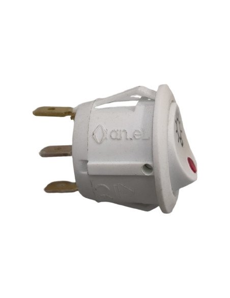 Interruptor basculante medida de montaje 20mm blanco serigrafiado iluminado 1NO 250V 10A 0-I horno VNR