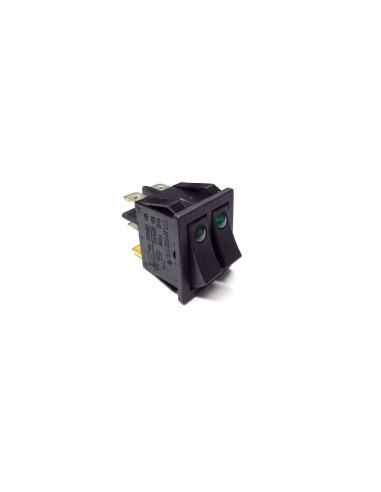 Interruptor basculante medida de montaje 30x22mm verde - verde 1NO/1 NO /Lámpara 250V 20A iluminado ECO1C-003