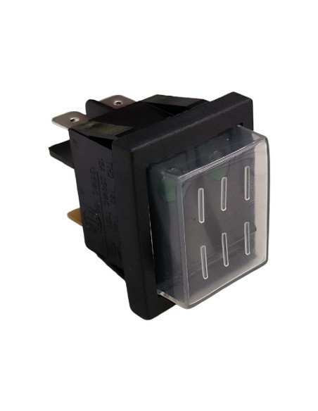 Interruptor basculante medida de montaje 30x22mm verde - verde 1NO/1 NO /Lámpara 250V 20A iluminado ECO1C-003