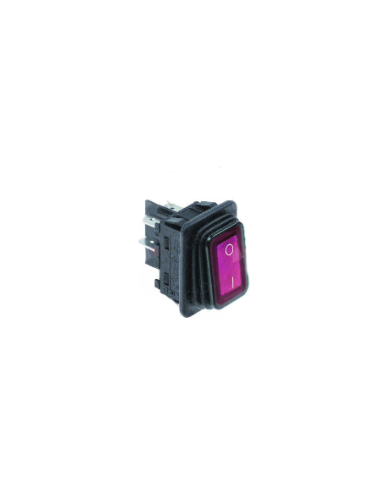 Interruptor basculante 30x22mm rojo 2NO 250V 20A