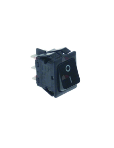 Interruptor basculante 30x22mm negro 2NO 230V 16A 0-1...