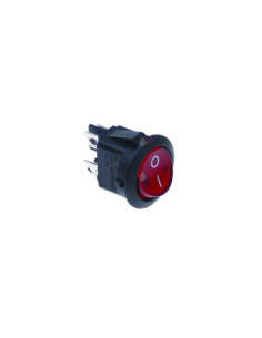 Interruptor basculante 20mm rojo 2NO 250V 10A I O empalme...