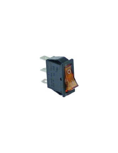 Interruptor basculante 30x11 mm naranja 1NO/lámpara 250V 16A 0-I