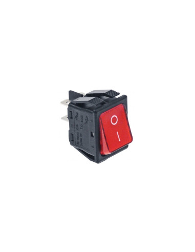 Interruptor basculante 30x22 mm rojo 2NO 250V 16A iluminado 0-I 301001