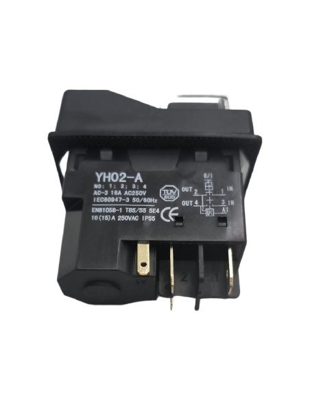Interruptor Marcha-Paro pulsante YH02-A HBS 16A 250V 5 conectores
