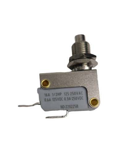 Micro-interruptor para freidora 16A 250V Rosca M10 Largo 15mm faston 6,3mm
