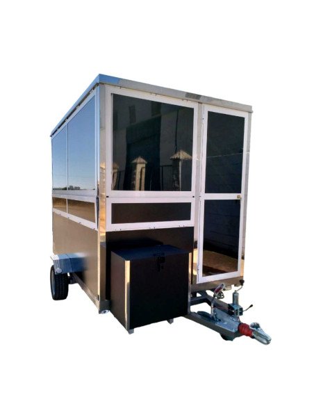 Remolque sin maquinaria de color negro estilo vintage