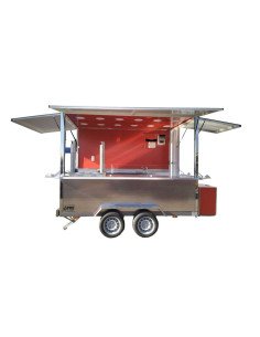 Remolque de color Rojo doble eje sin Maquinaria con...