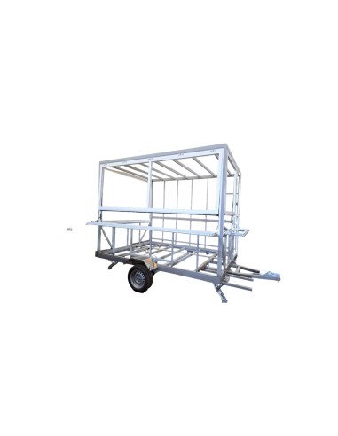 Remolque sin maquinaria de color amarillo