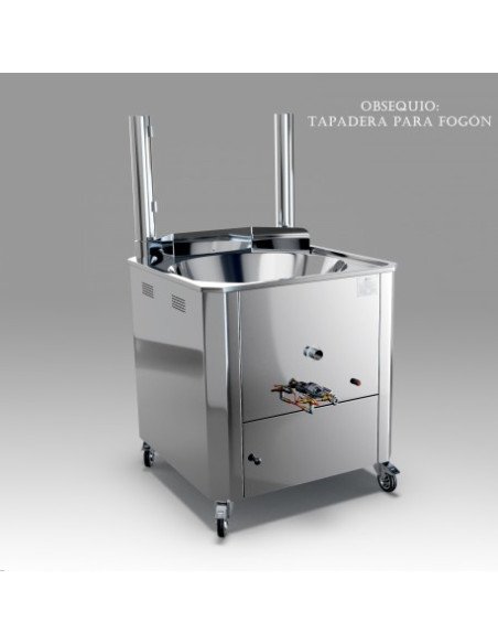 Fogón ind. Propano manual 80x80 con quemador express 621