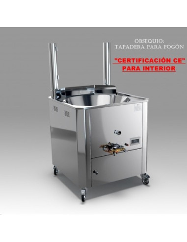 Fogón ind. Propano Automático alta presión con regulación entrada gas manual 70x70