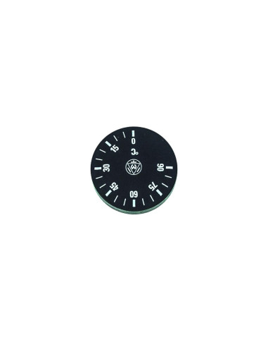 Pomo termostato T máx 90°C 0-90°C ø 42mm eje ø 6x4,6mm parte plana arriba negro