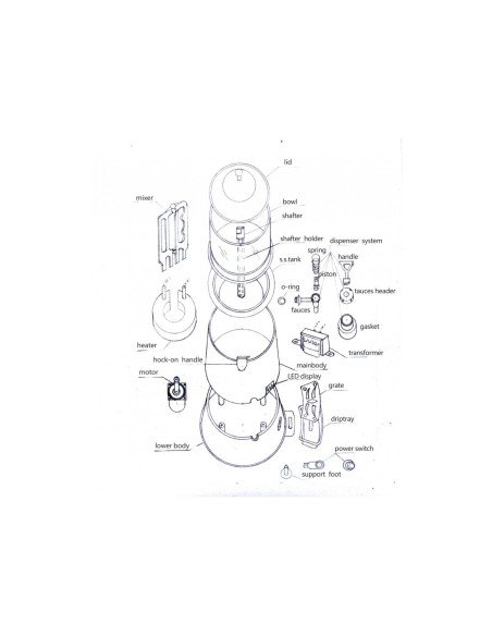 Motor chocolatera HCL 60KTYZ Eje con pasador altura 14mm Ø7mm 40rpm 220V