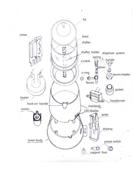Tapón con rosca Chocolatera CH HLC Despiece número 3