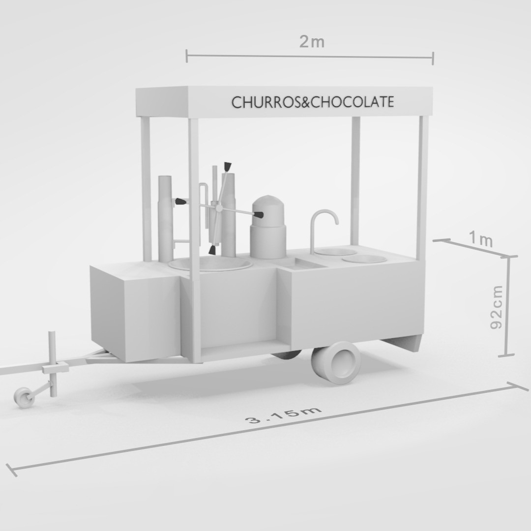 Mini carrito para churros, ideal para eventos y mercados